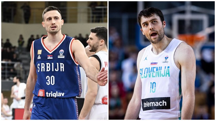 Aleksa Avramović i Majk Tobi (© FIBA)