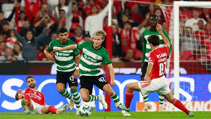 Morten Hjulmand (Sporting) i Žoao Neves (Benfika)
