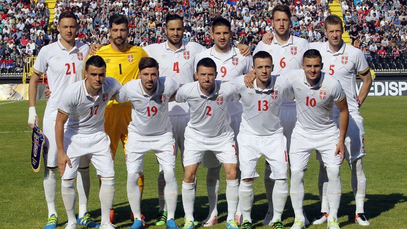 Startna postava Srbije iz maja 2016. godine pred utakmicu sa Kiprom (Star Sport)
