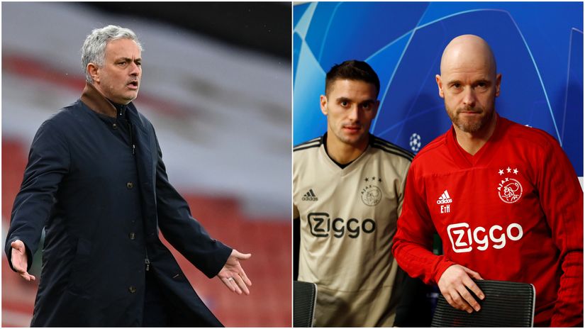 Žoze Murinjo, Dušan Tadić i Erik ten Hag (©Reuters)