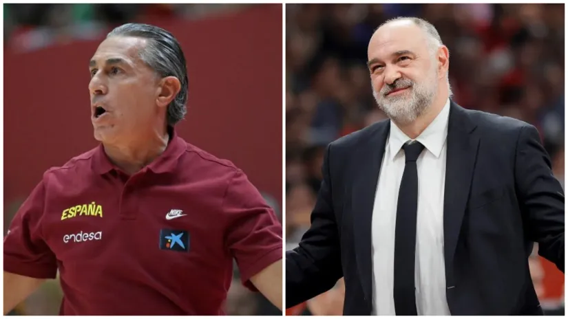 Serđo Skariolo i Pablo Laso (©AFP)