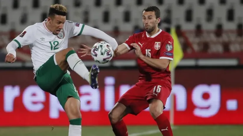 Milan Gajić u dresu reprezentacije Srbije (©AFP)