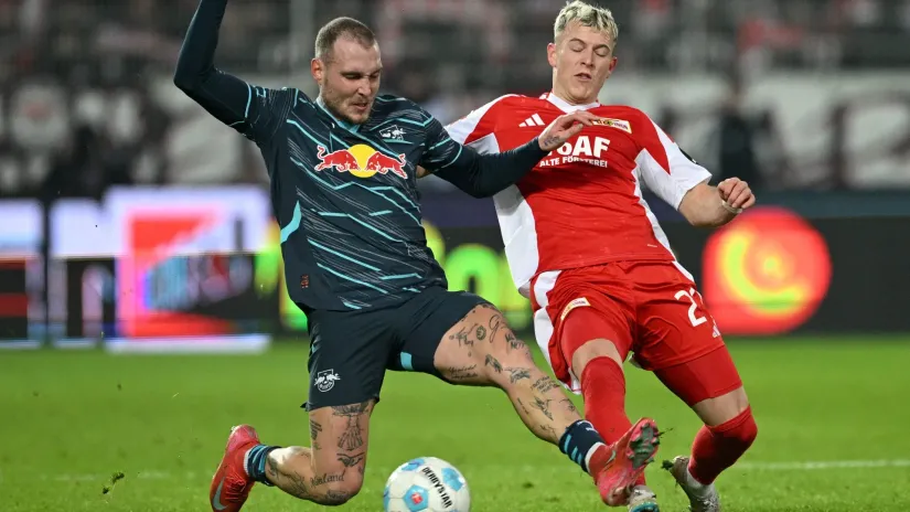 David Raum (RB Lajpcig) i Tim Skarke (Union Berlin)