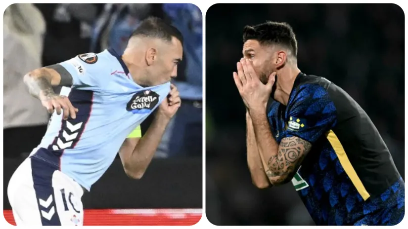 Jago Aspas i Olivije Žiru (©Reuters)