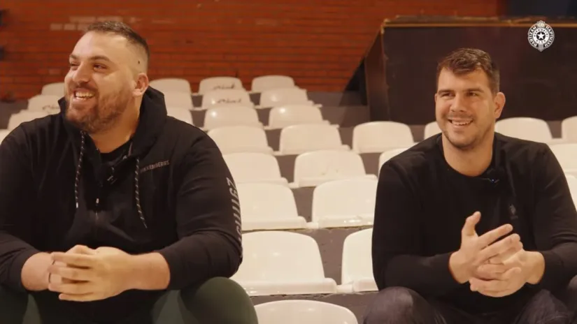 Strahinja Milić i Ivan Dimtrijević (©RK Partizan/Maja Nastić)