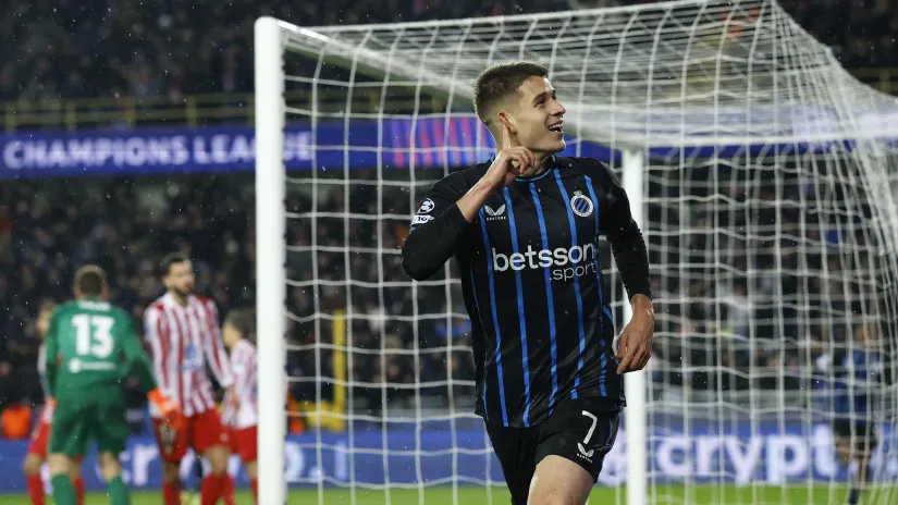 Detalj sa utakmice Klub Briž - Atletiko Madrid (©Reuters)