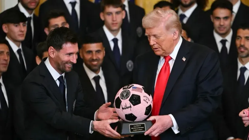 Lionel Mesi i Donald Tramp (©AFP)