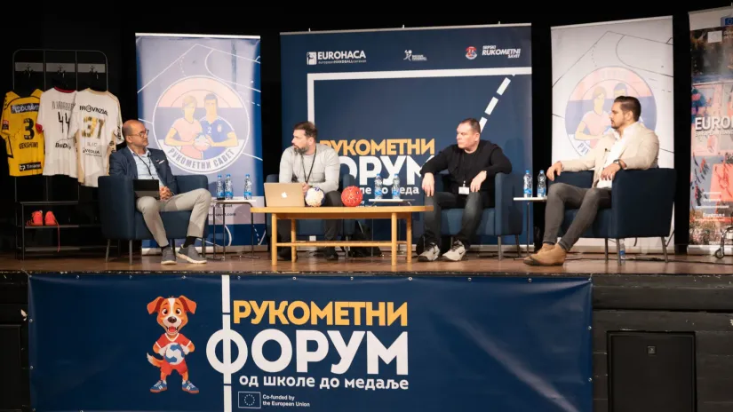 Žika Bogdanović, Miloš Kostadinović, Nenad Kraljevski i Nikola Manojlović (©Srpski rukometni savet)