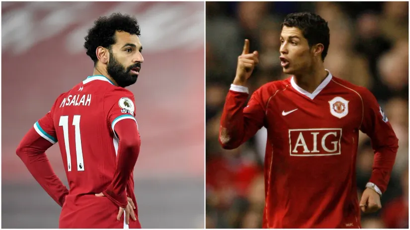 Mohamed Salah i Kristijano Ronaldo (©Reuters)