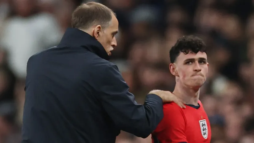 Tomas Tuhel i Fil Foden (©Reuters)