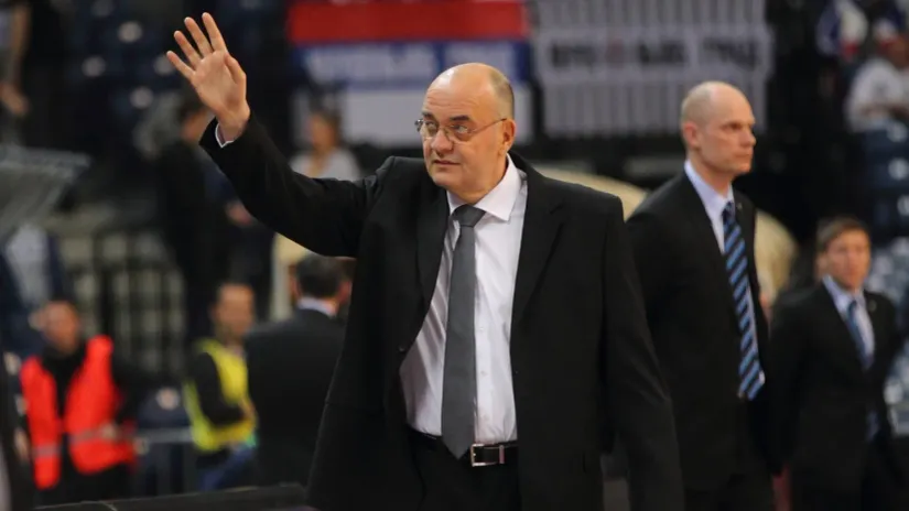 Duško Vujošević i detalj sa utakmice protiv Žalgirisa, 4. aprila 2014. godine (©MN Press)