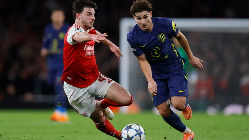 Deklan Rajs (Arsenal) i Hulijan Alvarez (Atletiko Madrid)