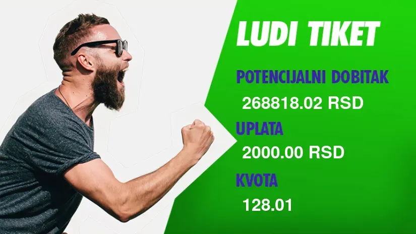 LUDI TIKET, ponedeljak, 268.818 dinara: Nanjušio goleade od Glazgova do Celja i naplatio preko četvrt miliona!