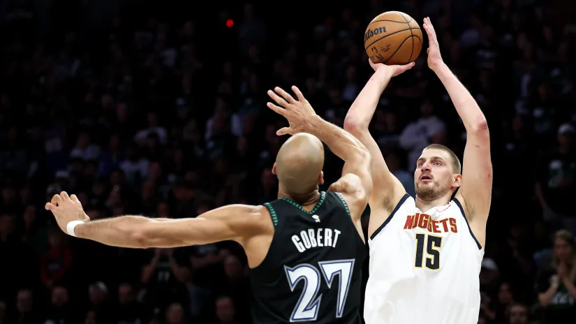 Rudi Gober i Nikola Jokić (Guliver/AP Photo/Matt Krohn)