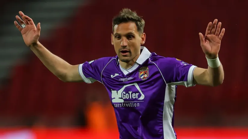 Napadač Grafičara Nikola Stojiljković (©Starsport)