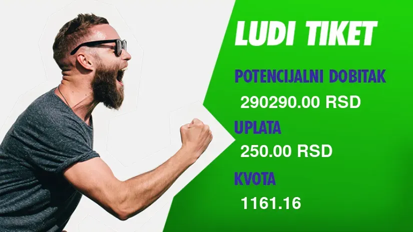 LUDI TIKET, utorak, 290.290 dinara: Kada čekaš 3+ u prvom, pa pređeš igricu