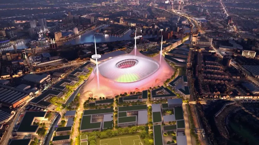 Na slici je jedno od idejnih rešenja novog stadiona Mančester junajteda