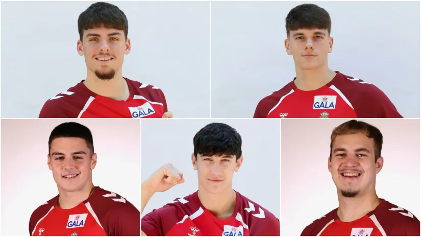 Aleksandar Stojković, Filip Blečić, Stefan Stojinović, Dušan Radanović i Mihajlo Popović (©Rukometni savez Srbije)