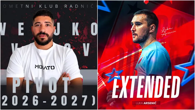 Veljko Davidović i Luka Arsenić (©RK Radnički/RK Vojvodina)
