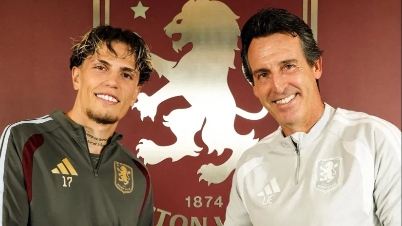 Alehandro Garnaćo i Unaj Emeri (©Aston Villa)