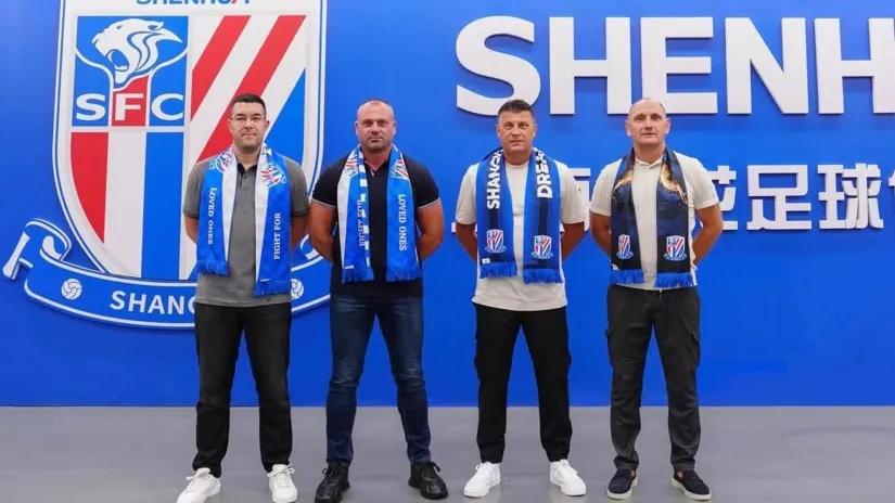 Milojević i njegov stručni štab (©shenhuafc.com.cn)