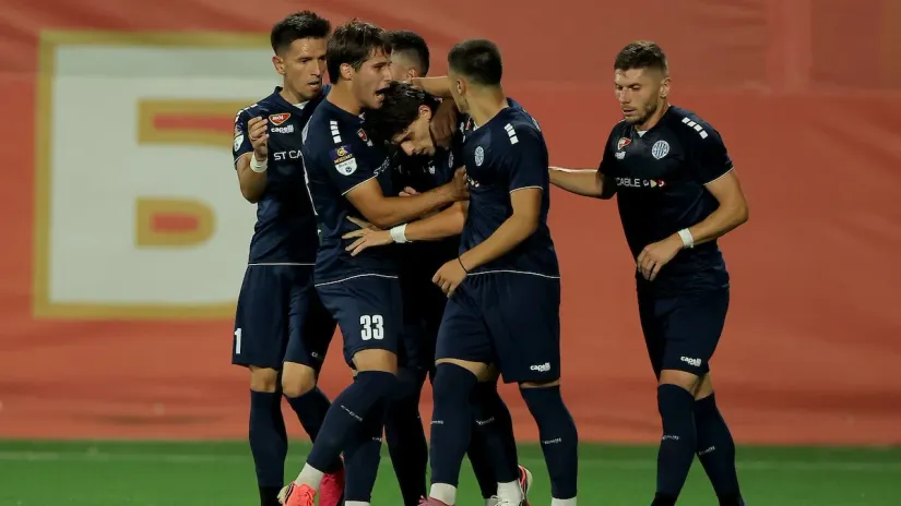 Fudbaleri TSC-a proslavljaju gol u Ubu (©Starsport)