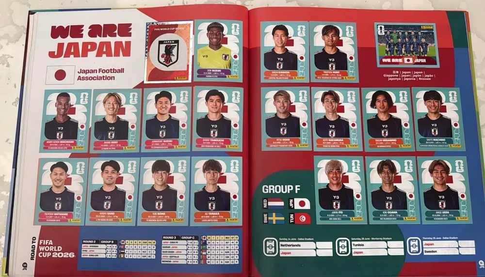 Reprezentacija Japana u Lazarovom Albumu je popunjena