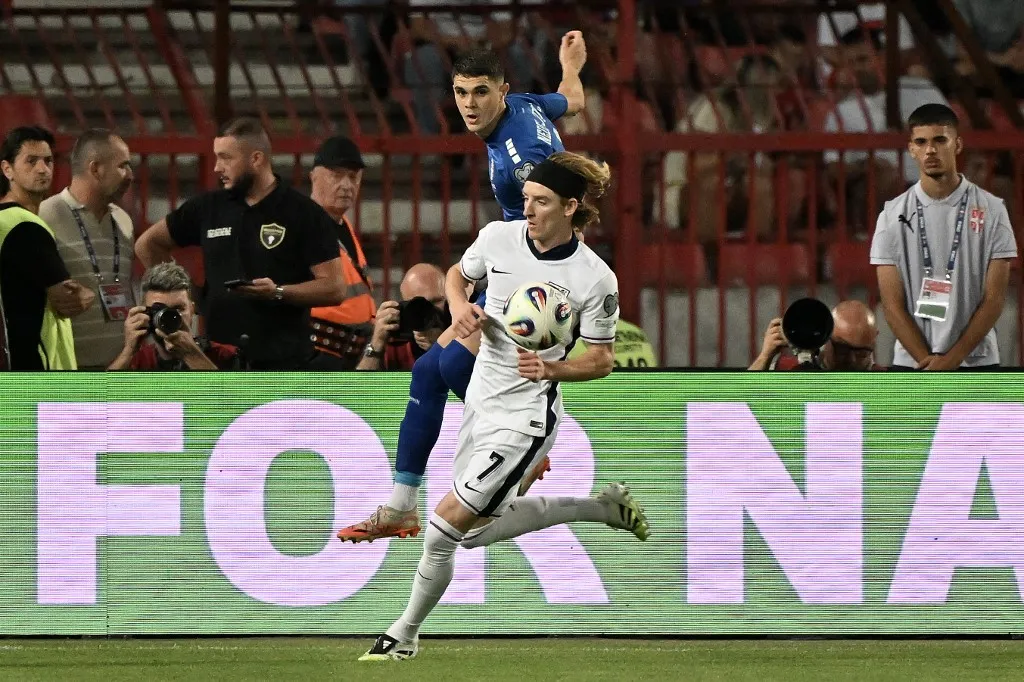 Kosta Nedeljković protiv reprezentacije Engleske (©AFP)