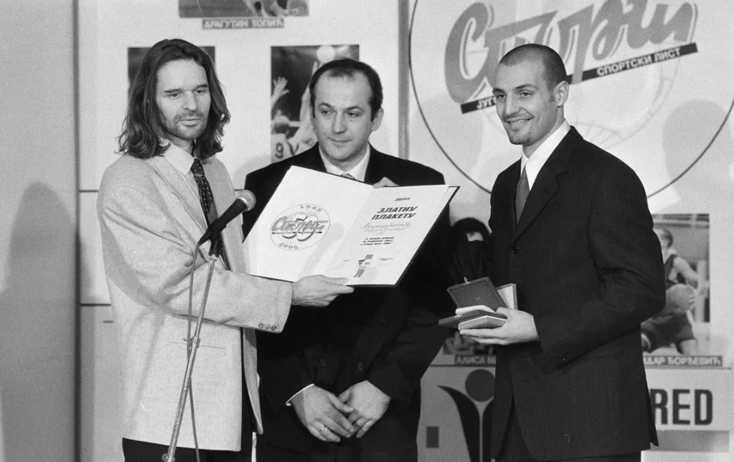 Brada Jovanović, Zoran Milović i Aleksandar Đorđević na dodeli Zlatne značke