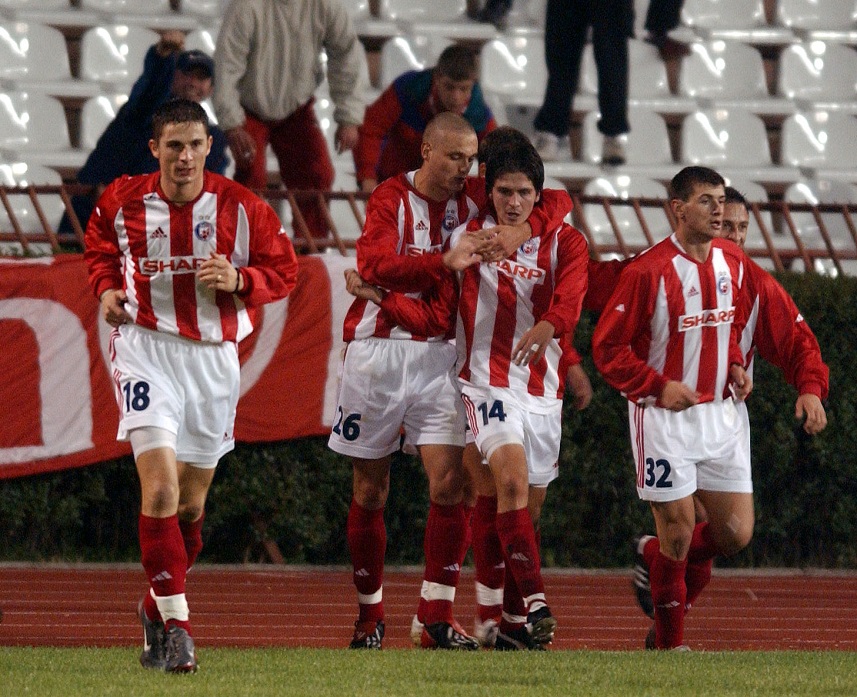 Slavoljuv Đorđević, Nemanja Vidić, Bojan Đorđić i Dejan Milovanović na utakmici protiv Odensea, Foto: MN Press