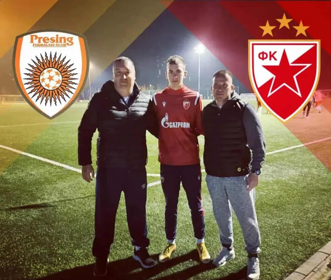 Veljko Milosavljević sa trenerima Vlajom i Svilketom