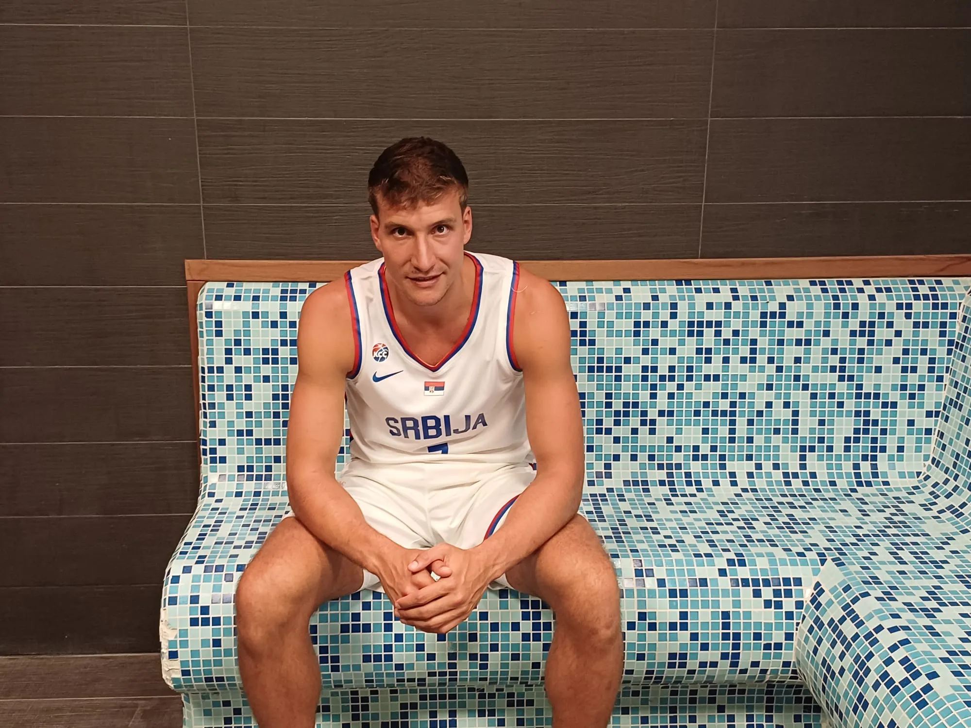 Bogdanović u sauni tokom razgovora za MozzartSport