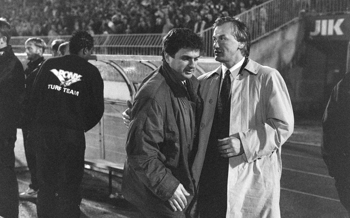 Kao trener Dandija pred prijateljski meč protiv Partizana - pozdrav sa Ljubišom Tumbakovićem
