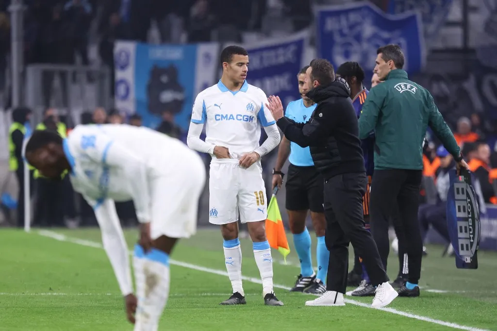 De Zerbi i Mejson Grinvud dok su sarađivali u Olimpiku (©AFP)